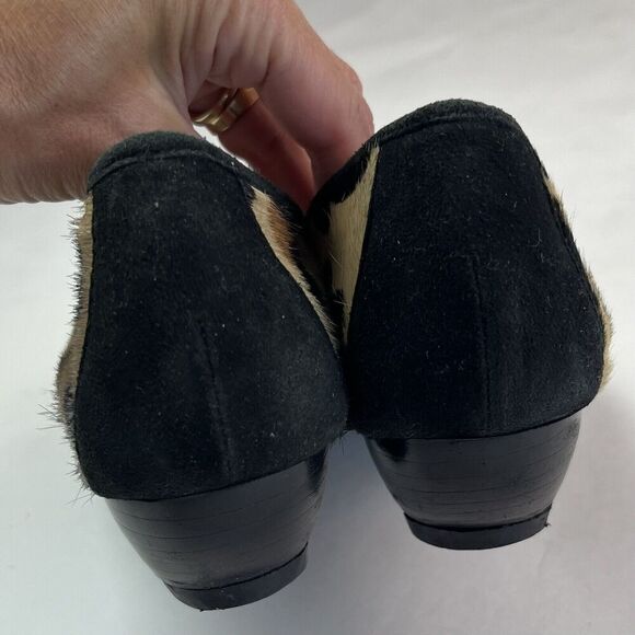 Nine West Leopard Print Calf Hair heel Ballet Pump 8 Cheetah Vtg Y2K Preppy Shoe - Picture 11 of 14